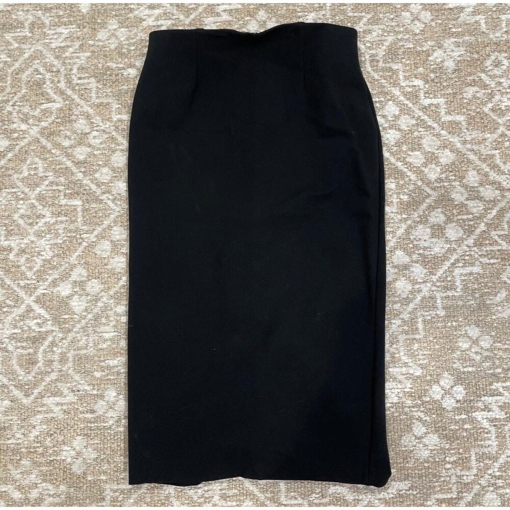 Prologue Skirt Womens Small Black Pencil Midi Pull On Stretch